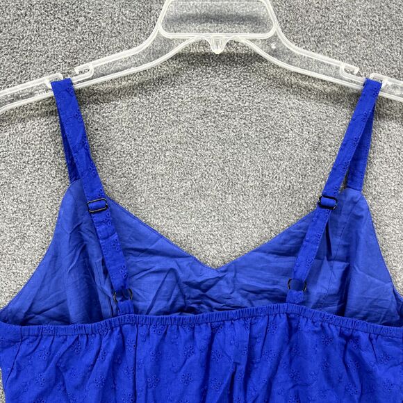 Bloomchic Top Womens 12 Large Blue Floral adjustable strap Tank Blouse - Picture 11 of 16